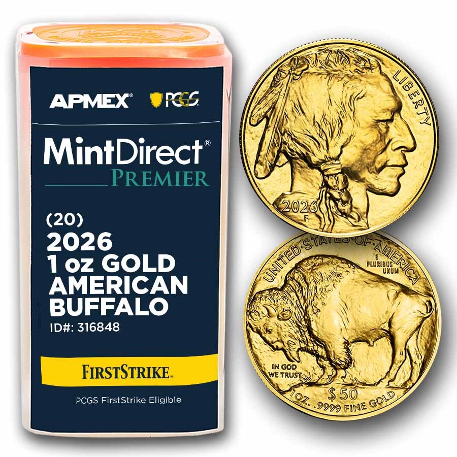 2026 1 oz Gold Buffalo (20-Coin MD® Premier Tube + PCGS FS)