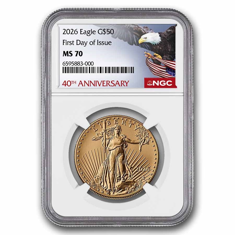 2026 1 oz American Gold Eagle MS-70 NGC (FDI, 40th Anniversary)