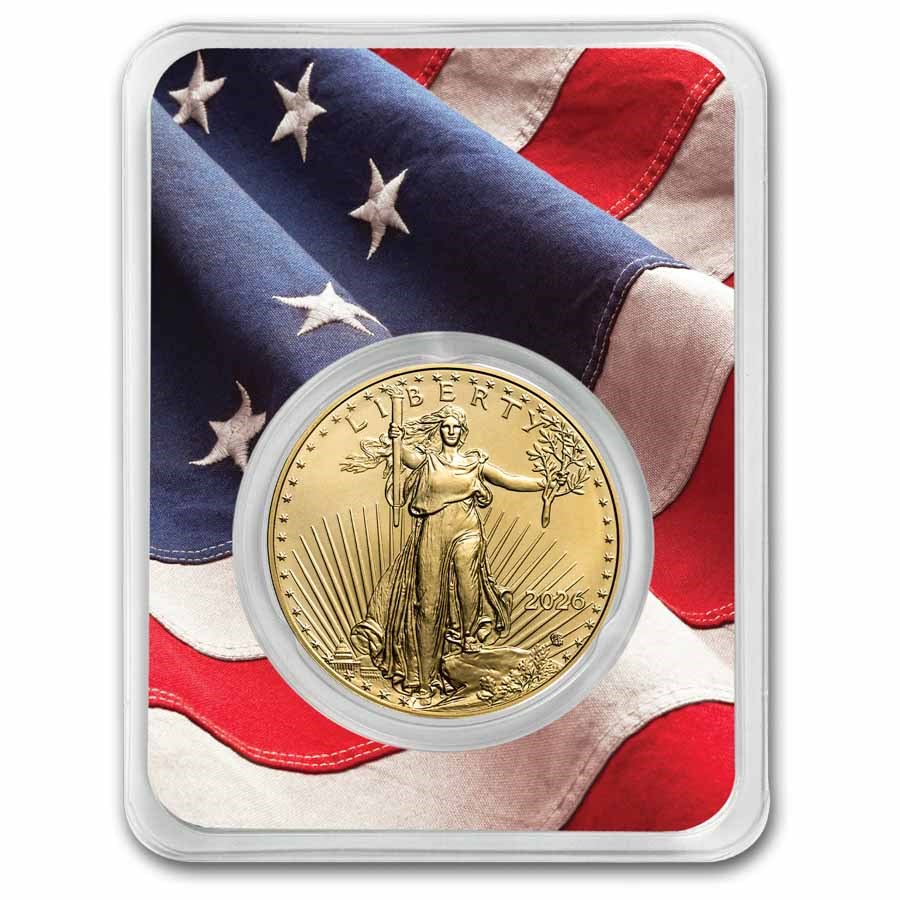2026 1 oz American Gold Eagle - w/Betsy Ross Flag Card