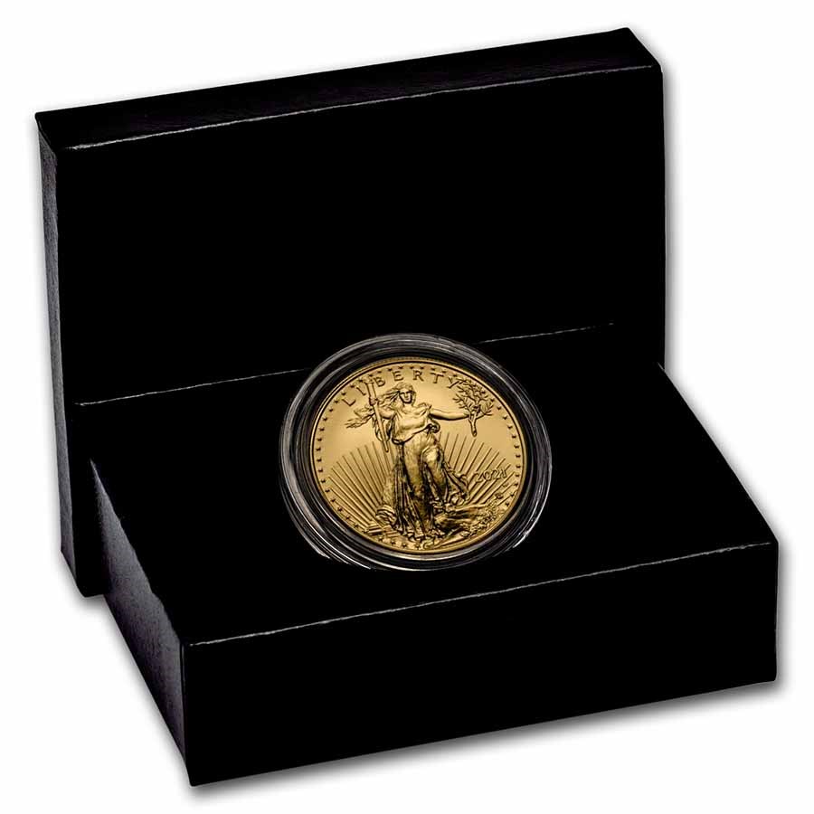 2021-W 1 oz Burnished Gold Eagle (Type 2) (w/Box & COA)