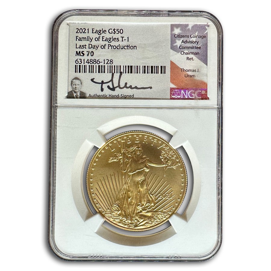 2021 1 oz Gold Eagle (Type 1) MS-70 NGC(Last Day of Production)