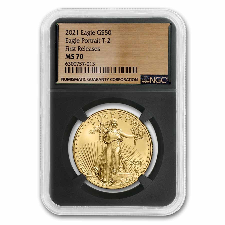 2021 1 oz American Gold Eagle (Type 2) MS-70 NGC (FR, Gold Label)