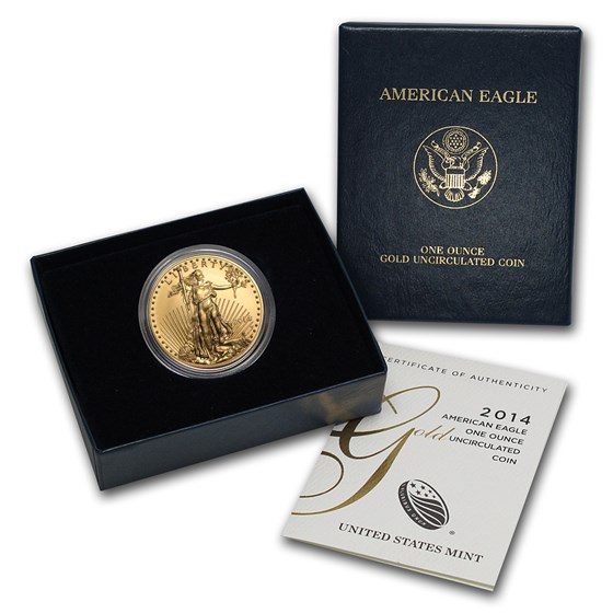 2014-W 1 oz Burnished American Gold Eagle (w/Box & COA)