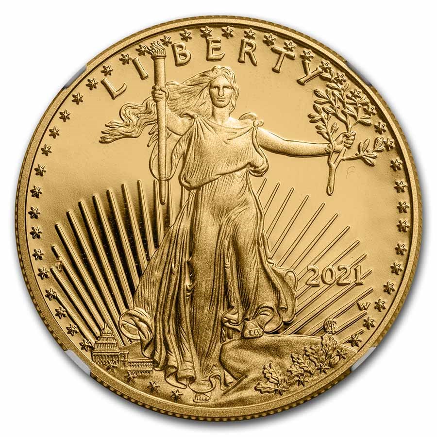 2021-W 1 oz Proof Gold Eagle (Type 1) PF-70 NGC (FR)